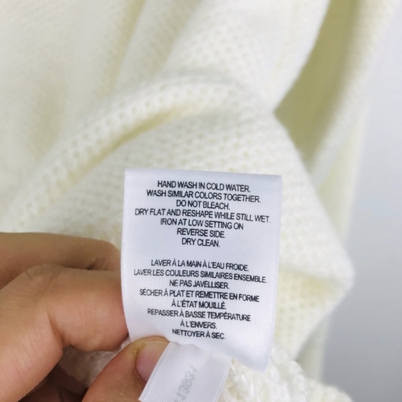 Camber & Grace Off white Oversized Beautiful Lace Shoulder Sweater Dress XL - Picture 11 of 12